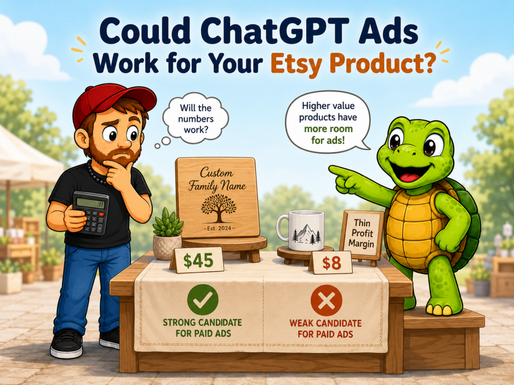 Mike and Sheldon decide what ChatGPT Ads could work best for Etsy sellers. The higher value products have more room for ads.