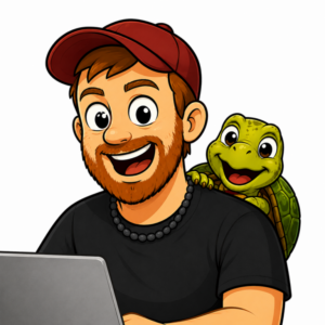Cartoon portrait of Mike Lane with Sheldon