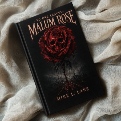No One Leaves Malum Rose fake book cover applied to blank book mockup