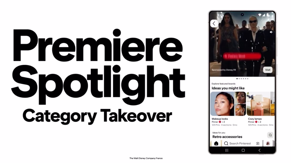 Pinterest Presents 2026 slide introducing Premiere Spotlight Category Takeover