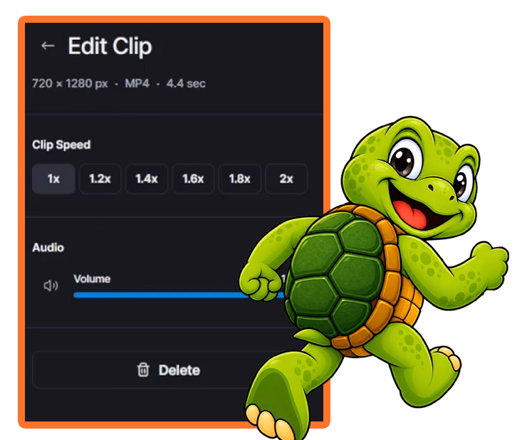 Adjusting Speed to Videos in Kittl