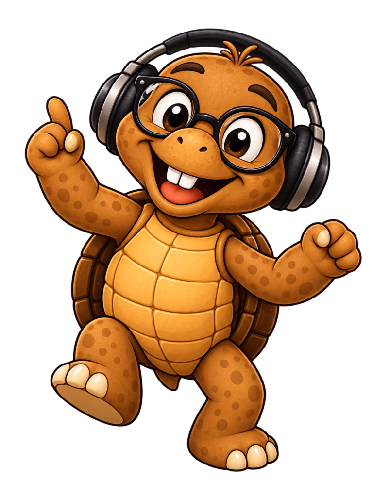 Tater Tot listening to his headphones, adjusting audio in the Kittl Video Editor