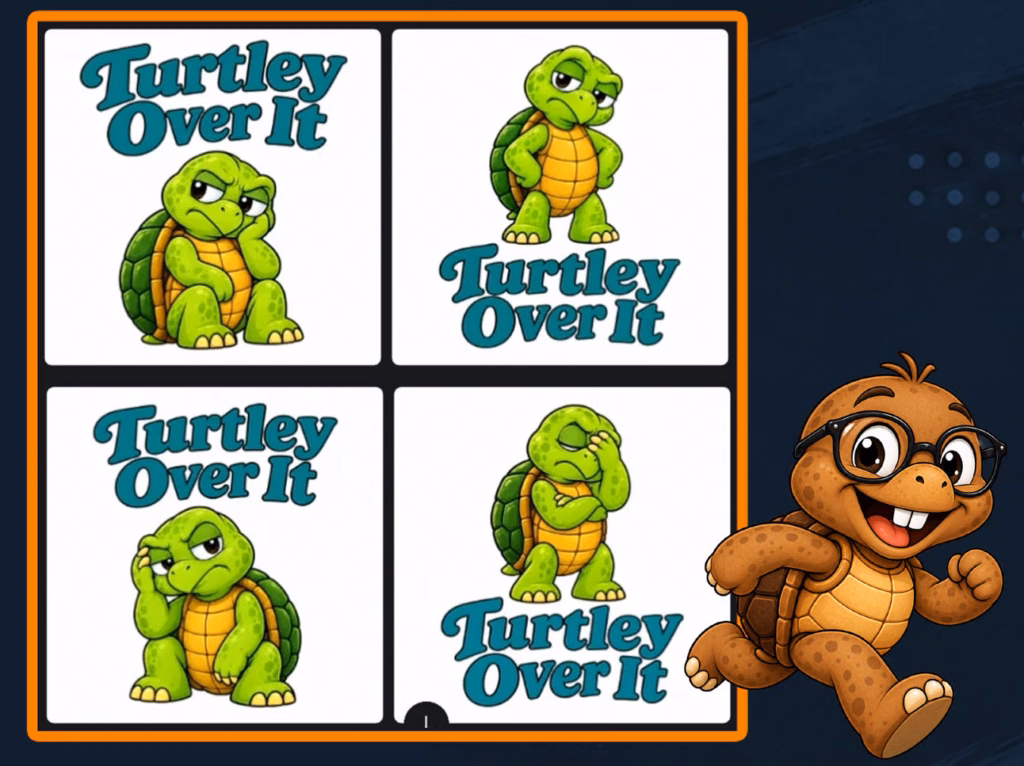 Four Different Sheldon Designs that Tater Tot is running away from