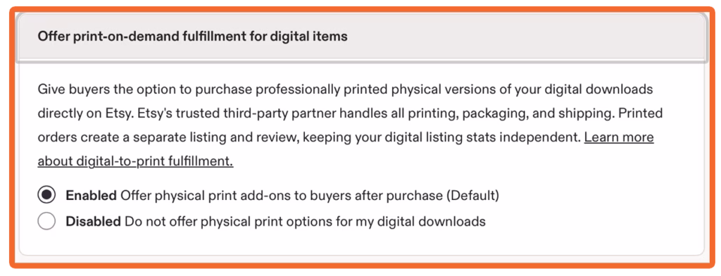 Disable Digital-to-Print test option