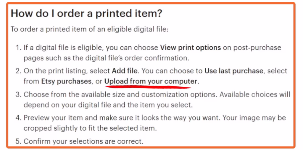 How to upload your own file on Etsy Digital-to-Print test with Ventur editions